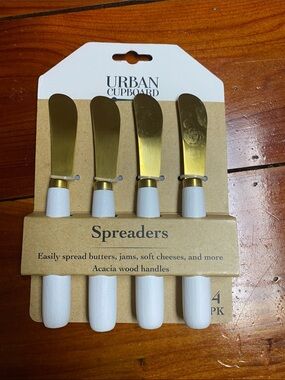 White & Gold Spreaders - 4 Pack